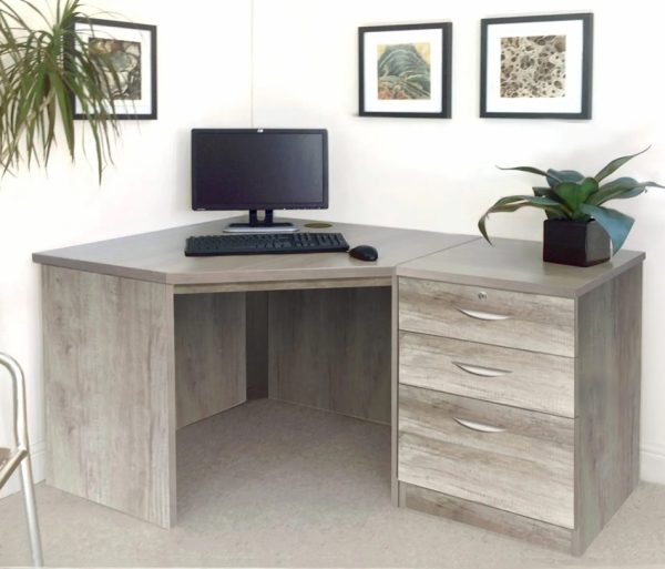 home office corner desk grey