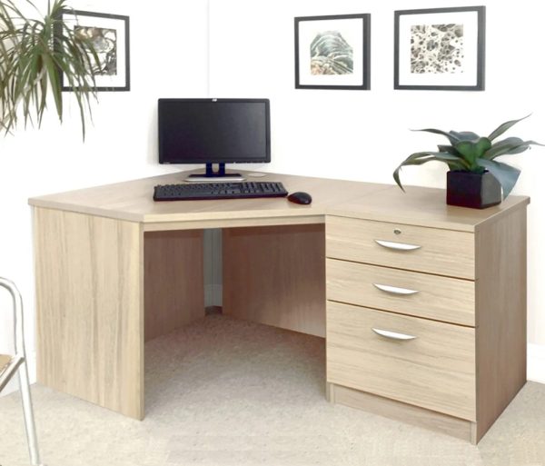 home office corner desk with drawer unit