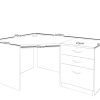 home office corner desk with drawer pedestal