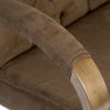 brown suede office chair arm close up