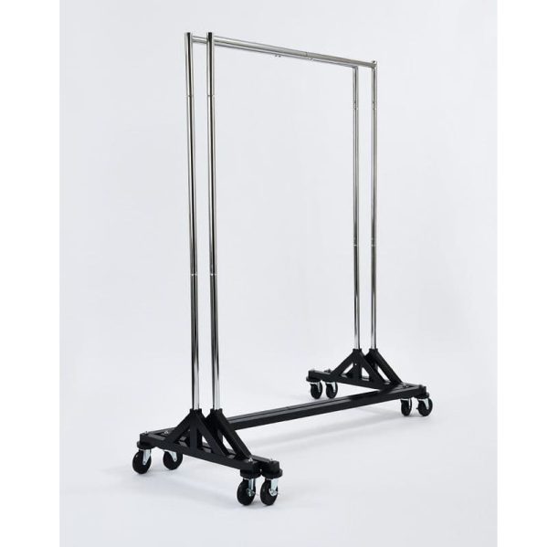 heavy duty mobile coat rail z shape stacking