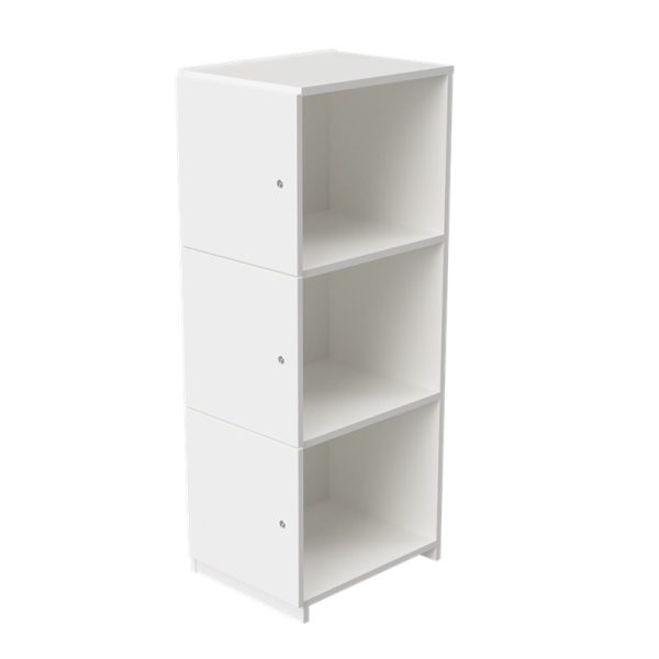 london lockers 3 compartment add on unit in white finish