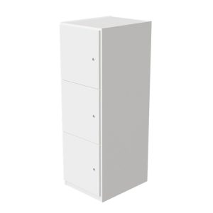 london lockers in white finish with 3 compartments