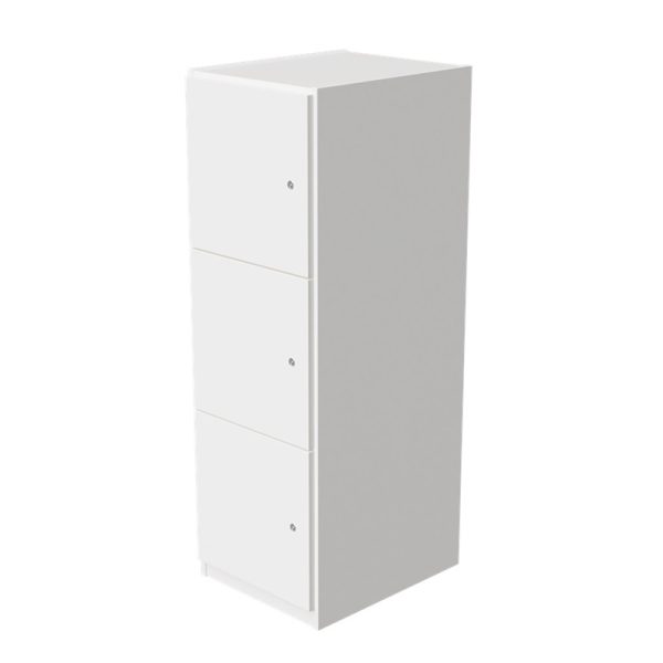 london lockers in white finish with 3 compartments