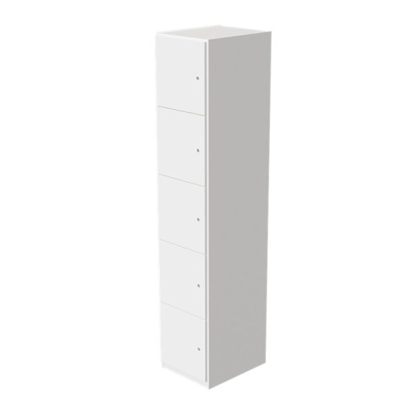 london lockers in white finish with 5 compartments