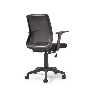 mesh back task chair black side view