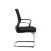 mesh back visitor chair black with chrome cantilever leg frame. Side view