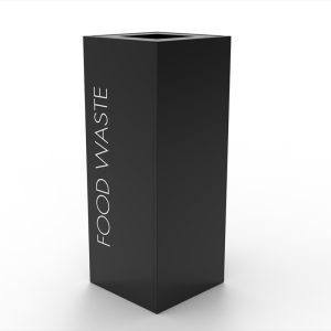 office recycling bin for food waste black