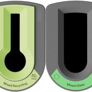 office recycling bin tops with different colour for waste stream