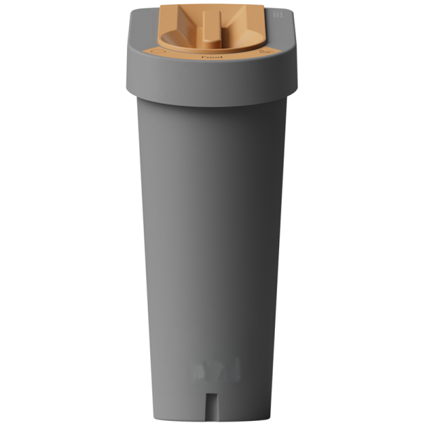 Food Waste recycling bin with grey body and brown top