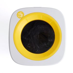 office recycling bin plastic with yellow top