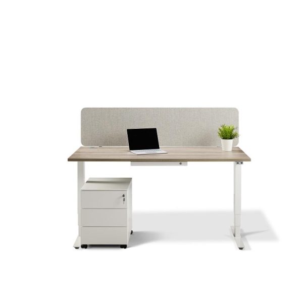 height adjustable desk with 3 drawer pedestal