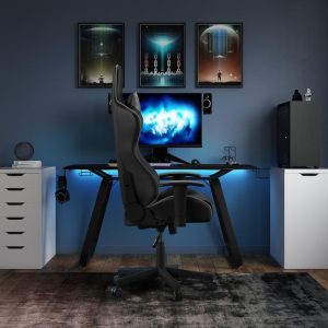 gaming desk in black steel