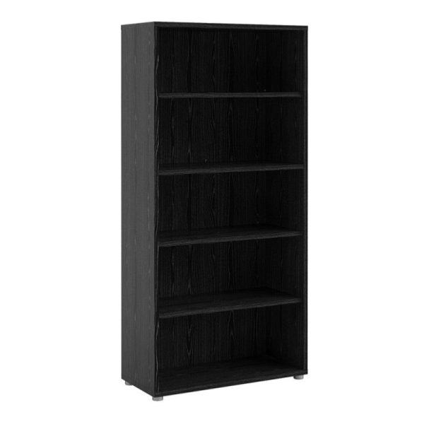 black office bookcase with 4 shelves
