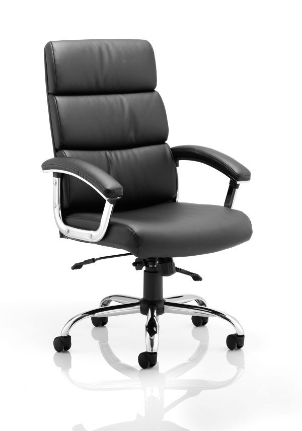 high back leather executive office chair with chrome base