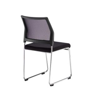 black mesh back visitor chair with chrome frame