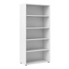 white office bookcase with 4 shelves