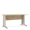 Office desk with oak desk top and silver legs