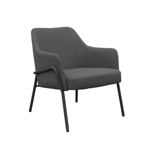 contemporary lounge chair in grey fabric