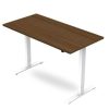 height adjustable desk with walnut desk top and white leg frame