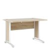 office desk with oak desk top and white legs