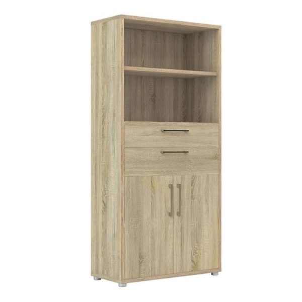 office storage unit with cupboard, 2 drawers and 2 shelves