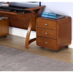 3 drawer pedestal walnut by office desk