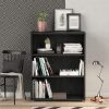 Black office bookcase with 2 shelves