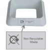 grey office recycling bin lid with Non recyclable waste lettering