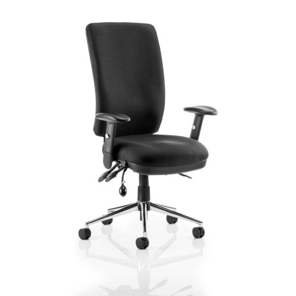ergonomic operator office chair black fabric and chrome base
