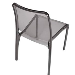 transparent smoke cafe chair back view