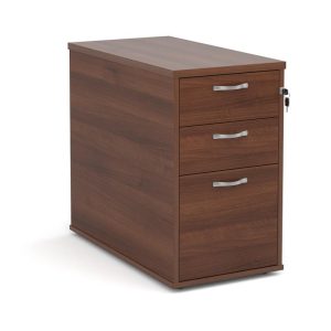 desk high pedestal with 3 drawers in walnut finish