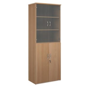 Tall office combination storage unit oak