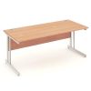 office desk with beech desk top and silver cantilever legs