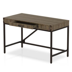 console style office desk in dark oak finish