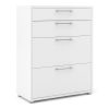 4 drawer office filing unit in white finish